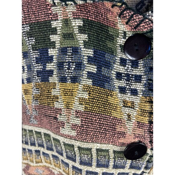 VTG Womens XL (estimate) Southwestern Tapestry Pattern Jacket Multicolor Cowgirl - Picture 4 of 8